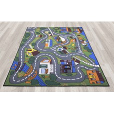 Ottomanson Jenny Grey Base Educational City Life Road Traffic Non-Slip Area Rugs For Kids   550178059